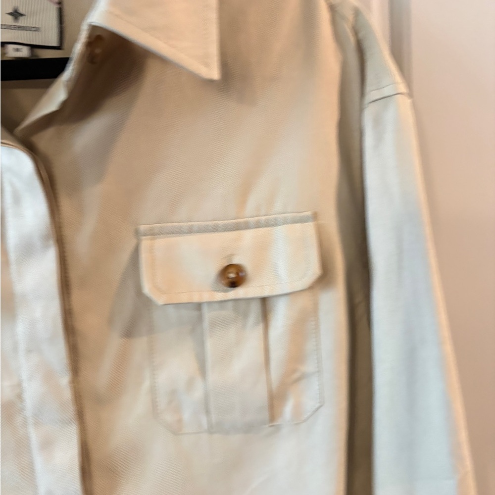 NWT Tuckernuck Belted Safari Utility Shirt Fawn – Tan –  Jacket Size Medium - Picture 6 of 14